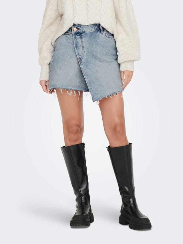 ONLY Asymmetrical Denim Mini Skirt - 15290439
