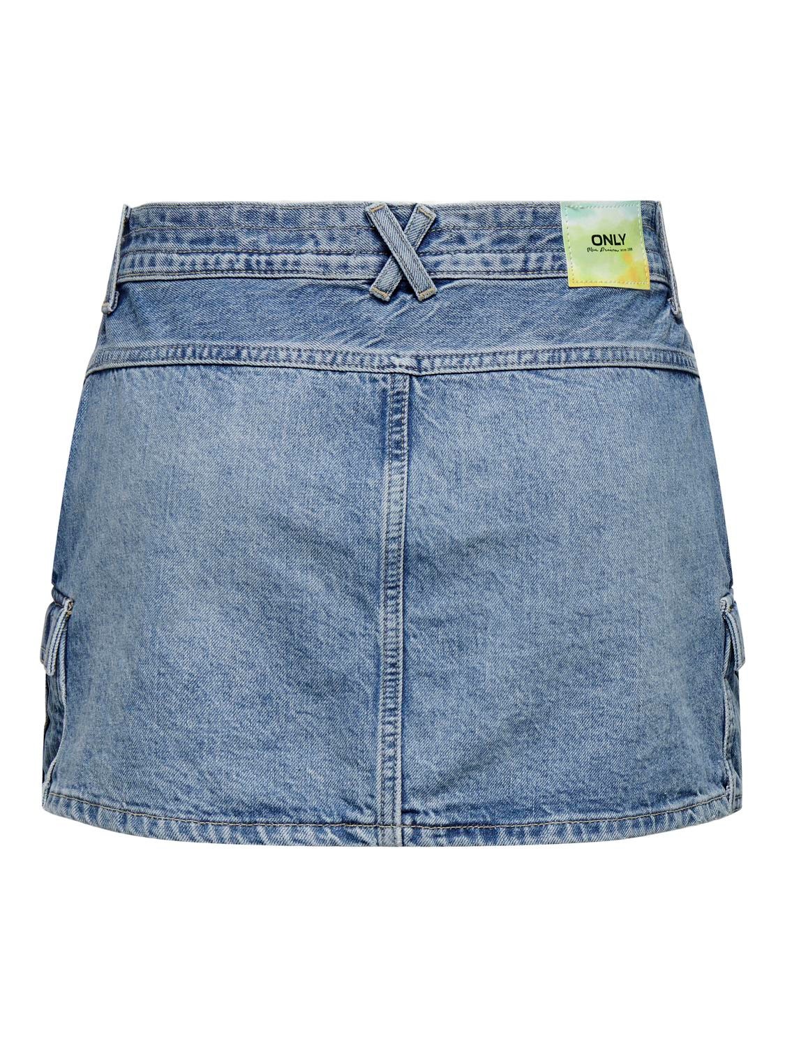 ONLY Low waist Mini skirt -Medium Blue Denim - 15290497