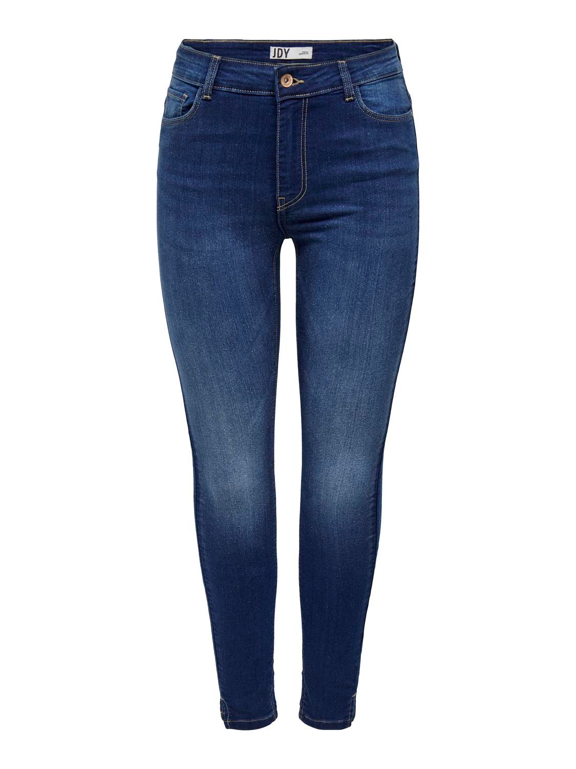 ONLY JDYMOLLY High Waist SKINNY ANKEL SLIT Jeans -Dark Blue Denim - 15290504