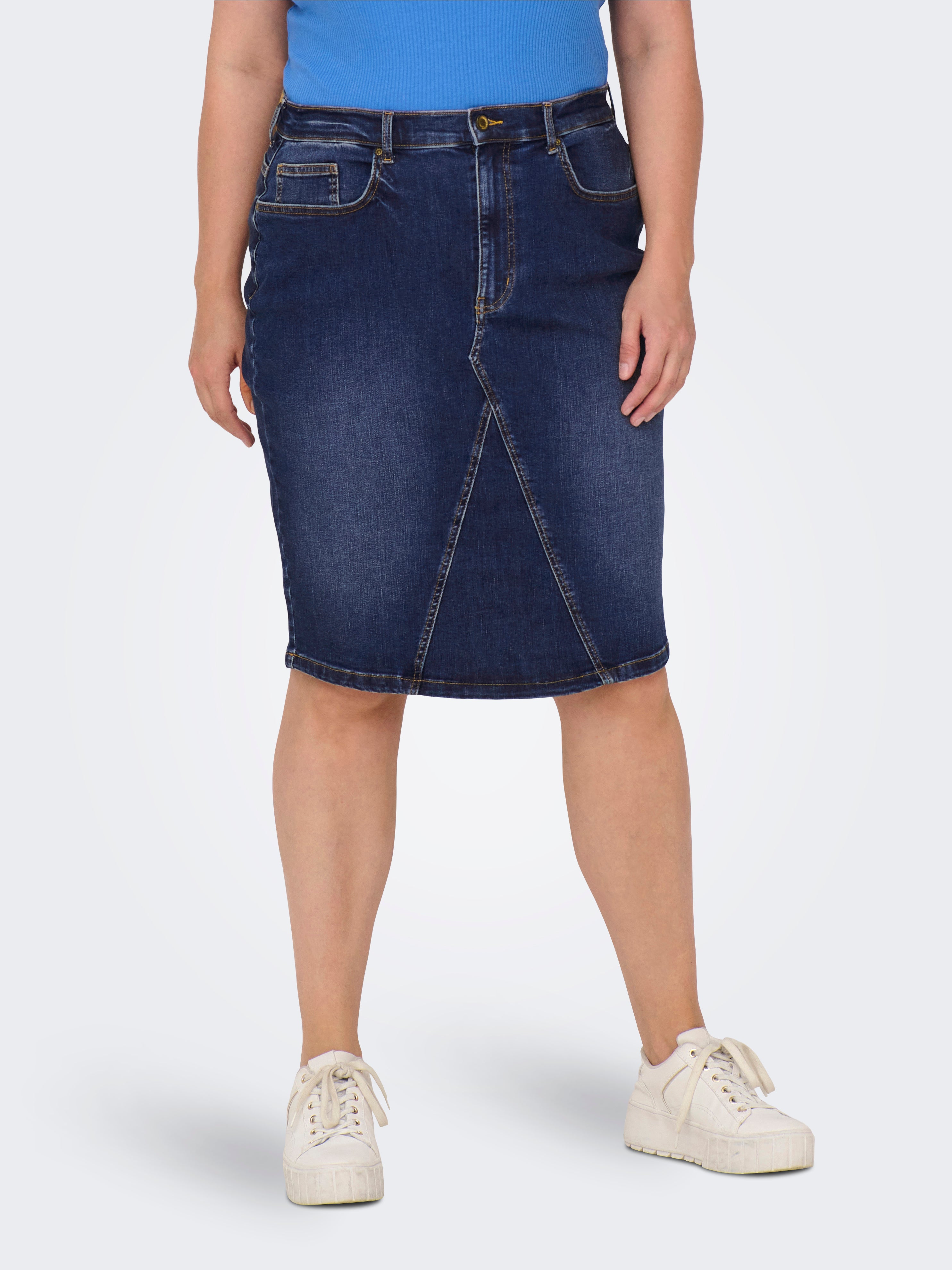 Mid length denim top skirts 80