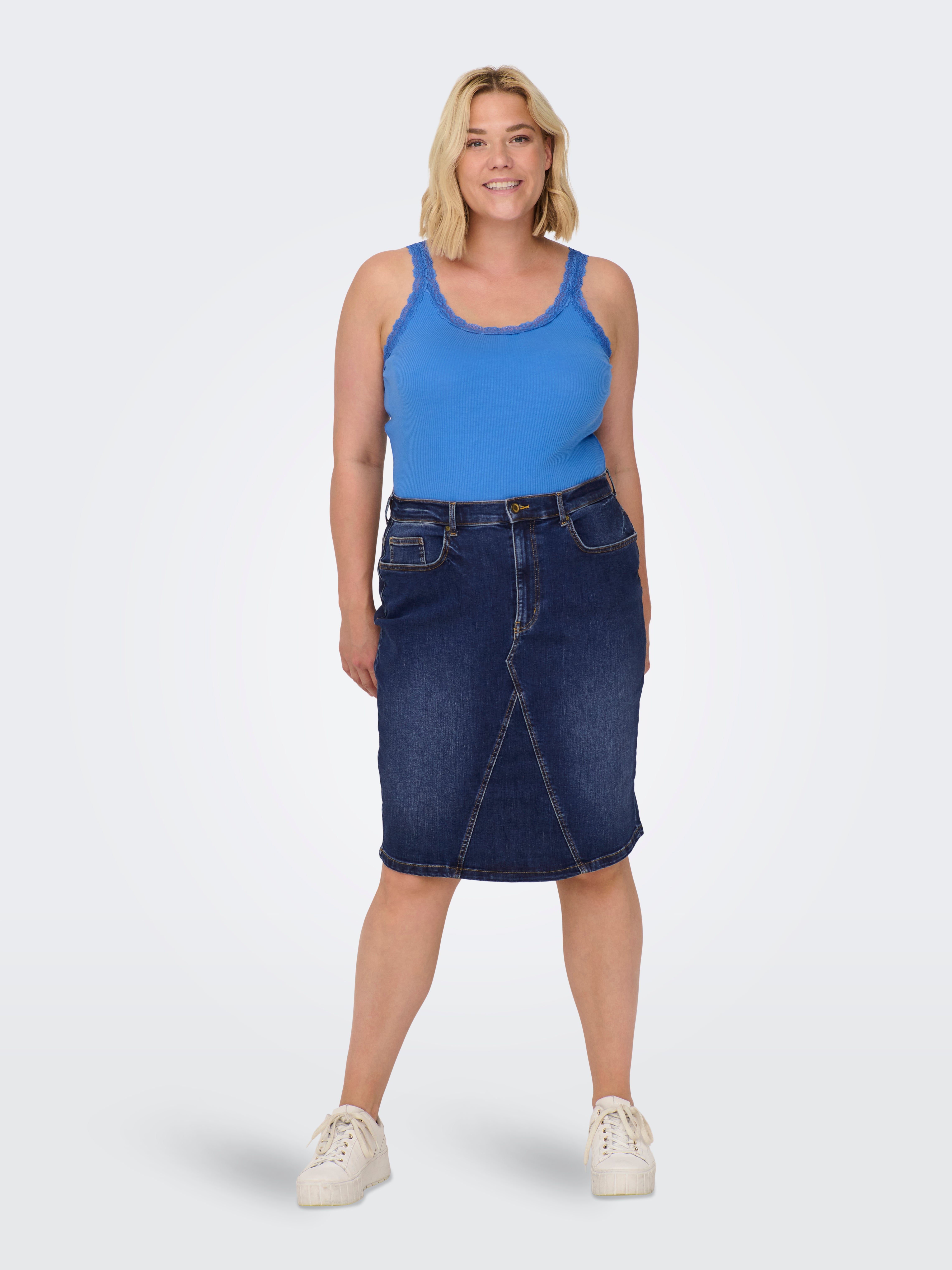 Plus size long clearance denim skirts quality