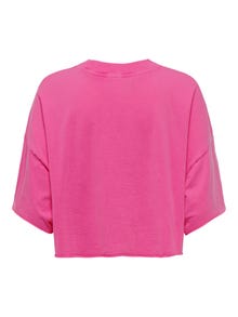 ONLY Cropped Fit O-Neck T-Shirt -Fuchsia Purple - 15290548