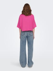 ONLY Cropped Boxy Fit T-shirt -Fuchsia Purple - 15290548