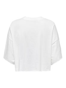 ONLY Camisetas Corte cropped Cuello redondo -Cloud Dancer - 15290548