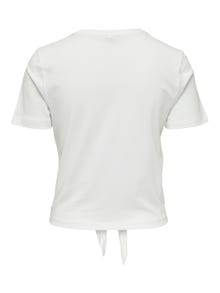 ONLY O-neck t-shirt with knot detail -Cloud Dancer - 15290571