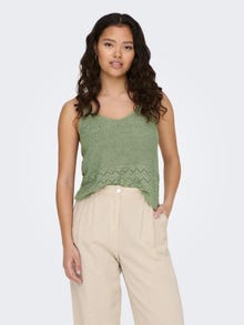 ONLY V-Neck Pullover -Seagrass - 15290579