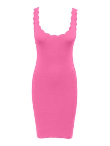 ONLY Bodycon fit U-Hals Korte jurk -Pink Power - 15290591