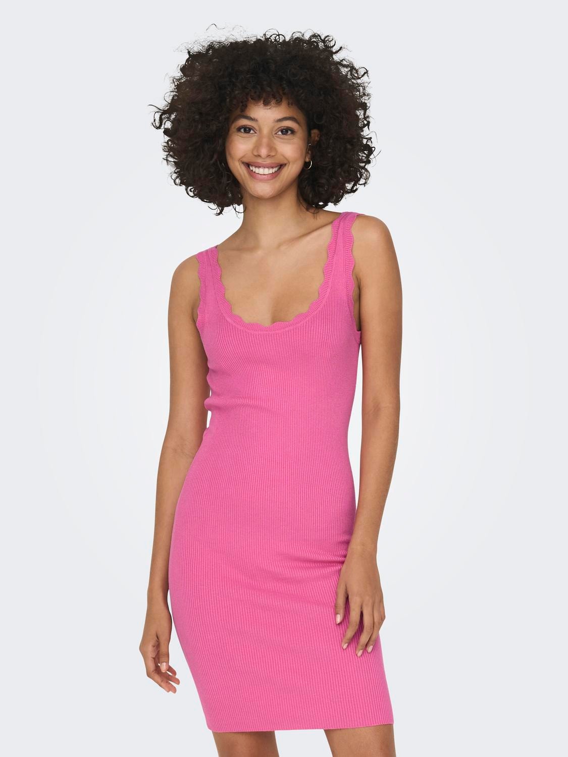 ONLY Robe courte Bodycon Fit Col en U -Pink Power - 15290591