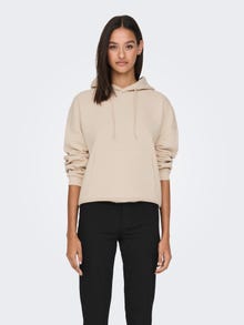 ONLY Basic Sweat Hoodie -Sandshell - 15290592