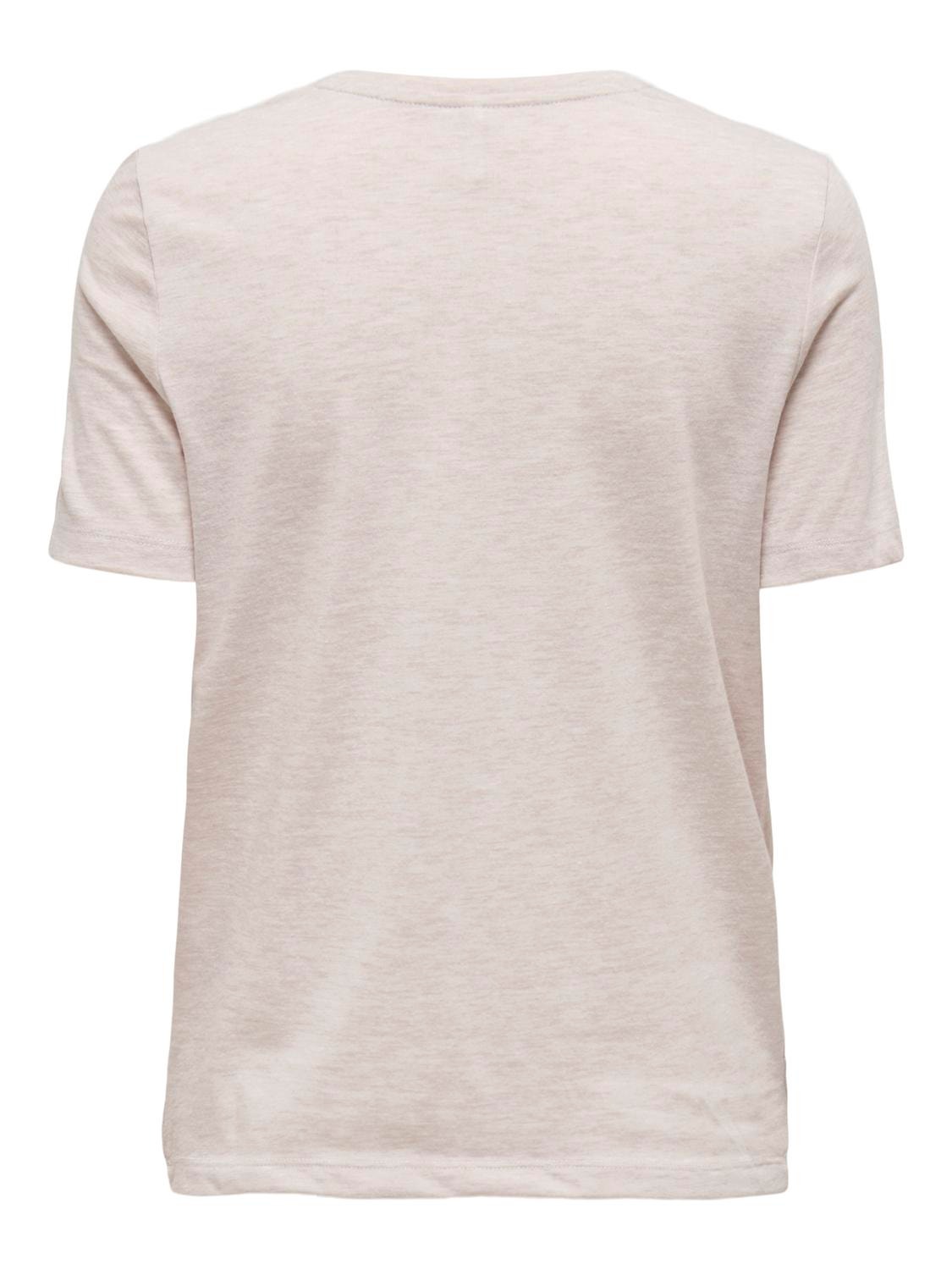 ONLY Normal geschnitten Rundhals T-Shirt -Oatmeal - 15290646