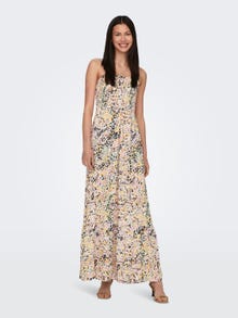 ONLY Maxi smock kjole med tynde stropper -Cloud Dancer - 15290653