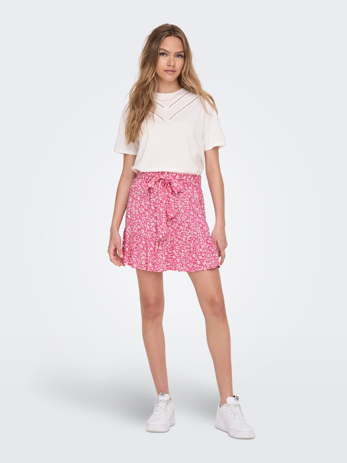 ONLY Short Skirt With Belt -Pink Power - 15290661