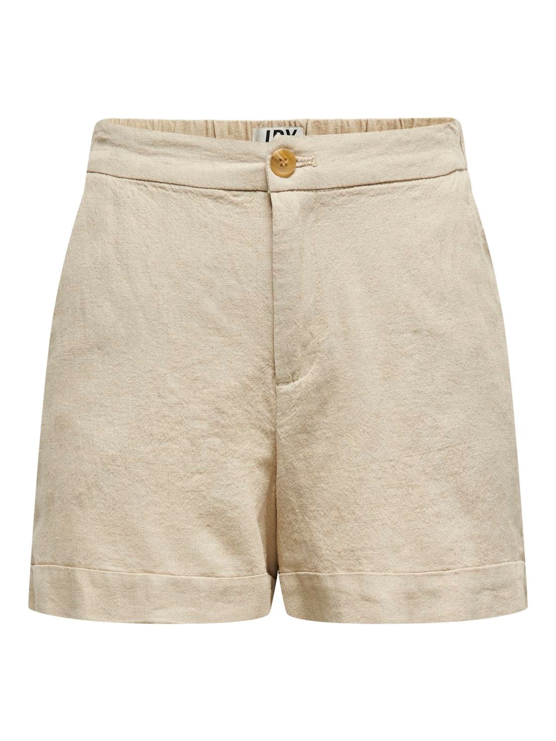 ONLY Cargo Fit High waist Fold-up hems Cargo Shorts -Oatmeal - 15290684