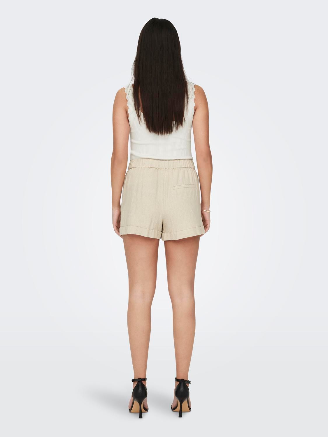 ONLY Cargo fit High waist Omvouwbare zomen Cargo shorts -Oatmeal - 15290684