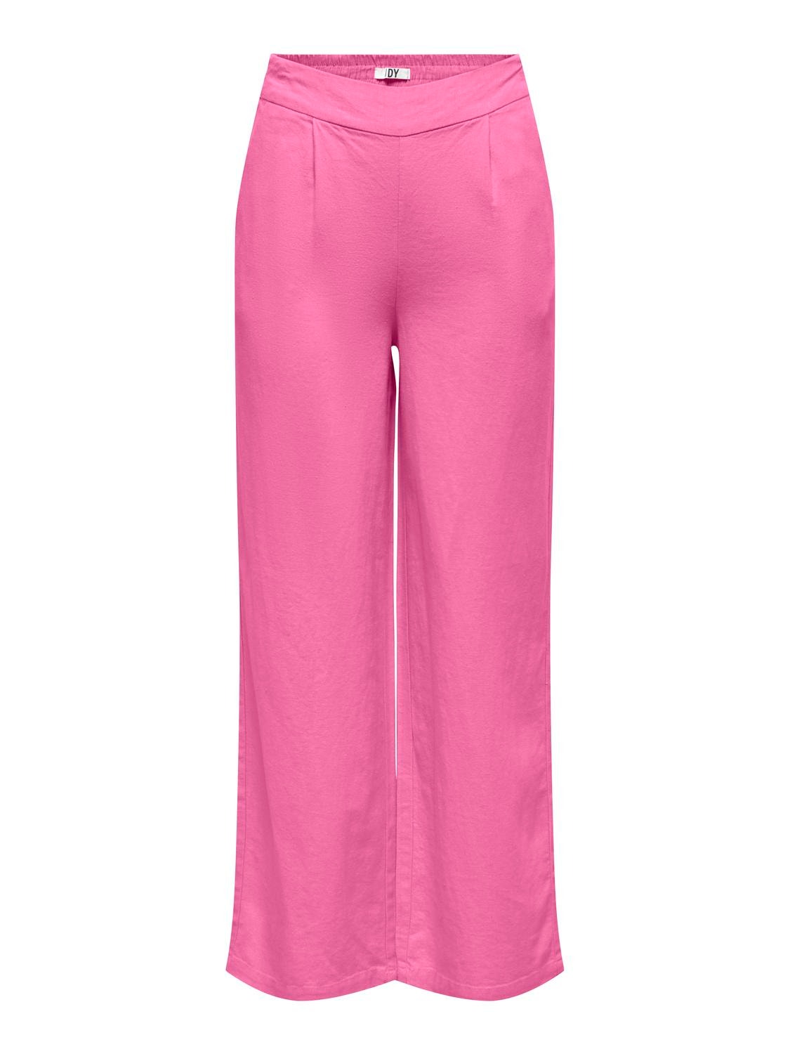 ONLY Wide Leg Linen Pants -Pink Power - 15290685