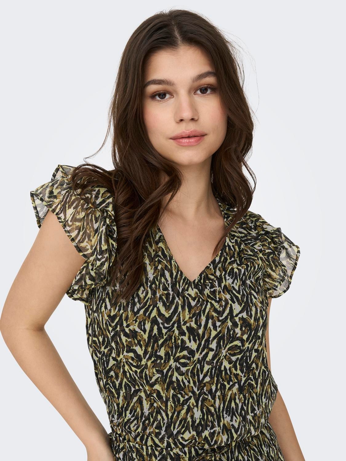 ONLY Regular Fit V-Neck Top -Toasted Coconut - 15290741