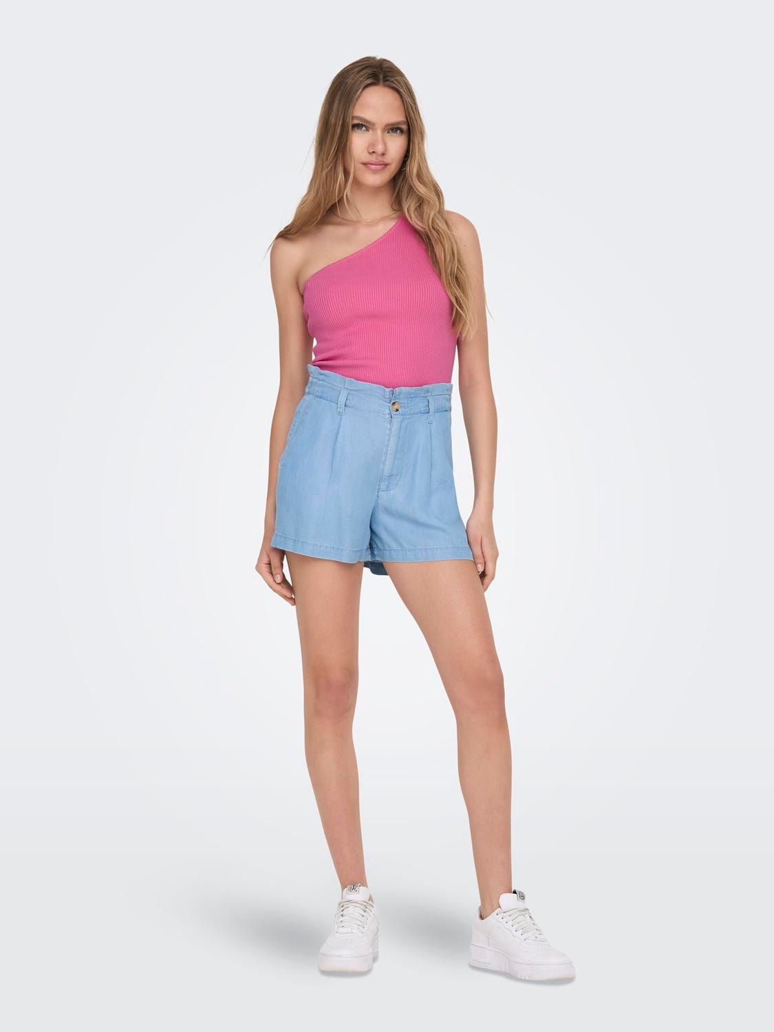 ONLY One Shoulder Pullover -Pink Power - 15290755