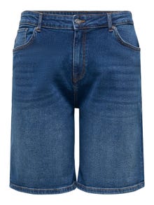 ONLY CARENEDA High waist Girlfriend Fit Shorts -Dark Blue Denim - 15290768