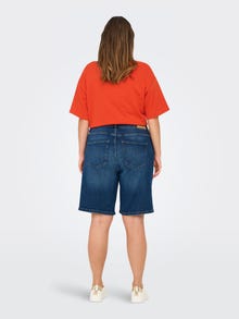 ONLY CARENEDA High waist Girlfriend Fit Shorts -Dark Blue Denim - 15290768