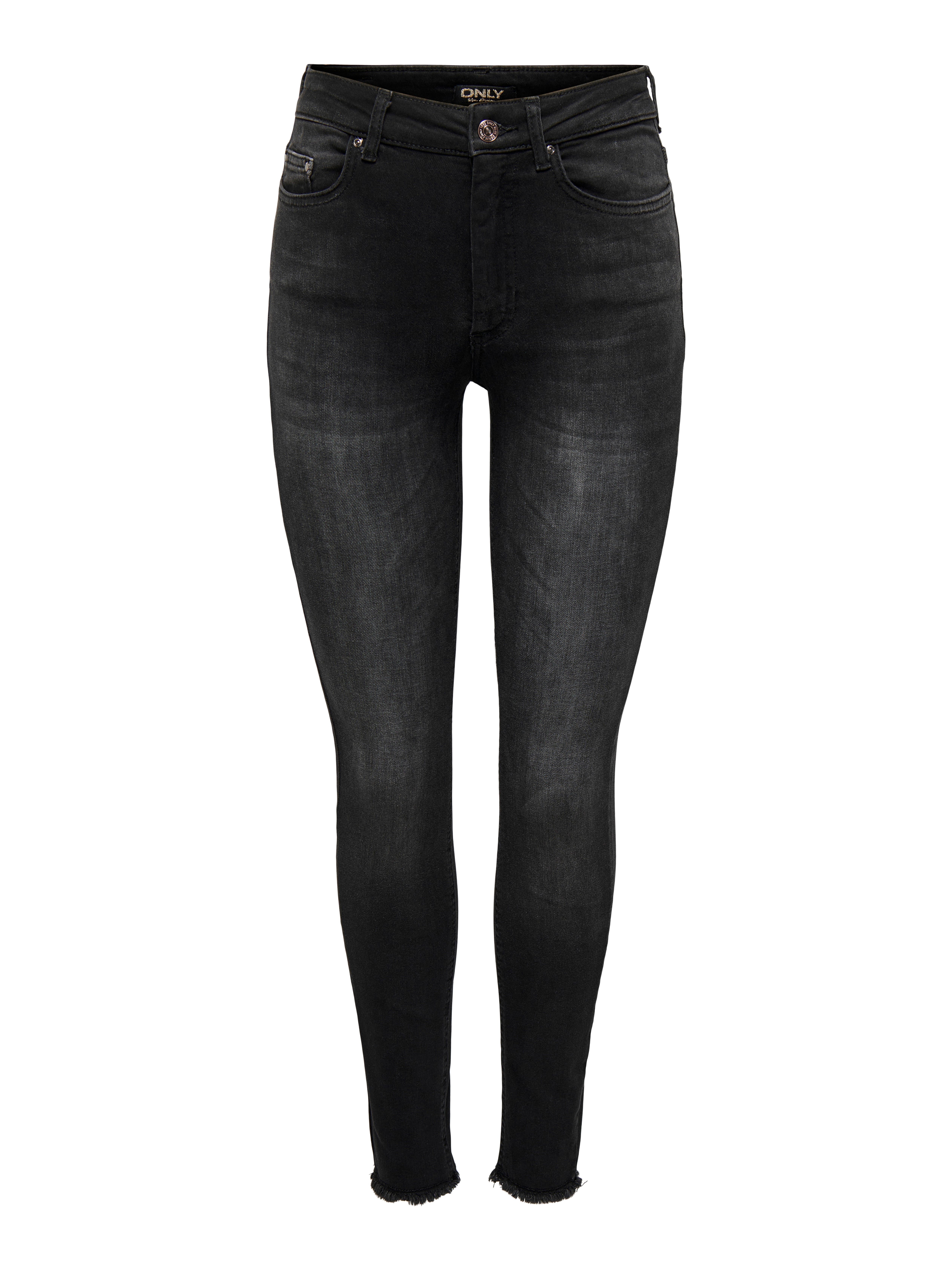 Skinny Fit Hohe Taille Offener Saum Tall Jeans Schwarz ONLY®