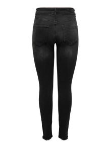 ONLY Skinny Fit Høy midje Røff kantskjæring Tall Jeans -Washed Black - 15290773