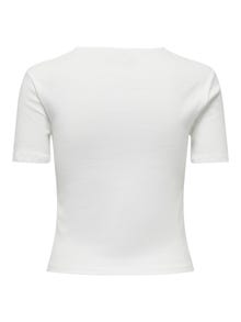 ONLY Normal geschnitten V-Ausschnitt T-Shirt -Cloud Dancer - 15290782