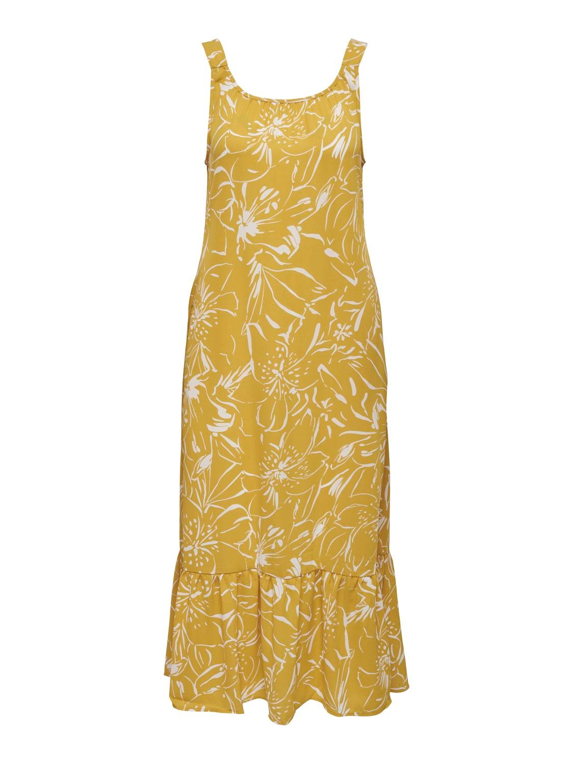 ONLY Normal geschnitten U-Ausschnitt Langes Kleid -Golden Glow - 15290796