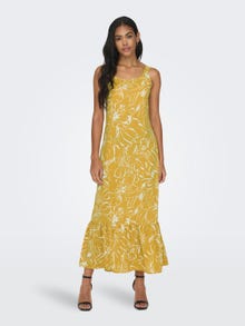 ONLY Regular Fit U-Neck Long dress -Golden Glow - 15290796