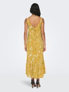 ONLY Normal geschnitten U-Ausschnitt Langes Kleid -Golden Glow - 15290796