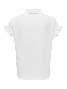 ONLY Short Sleeve Frill Shirt -Cloud Dancer - 15291089