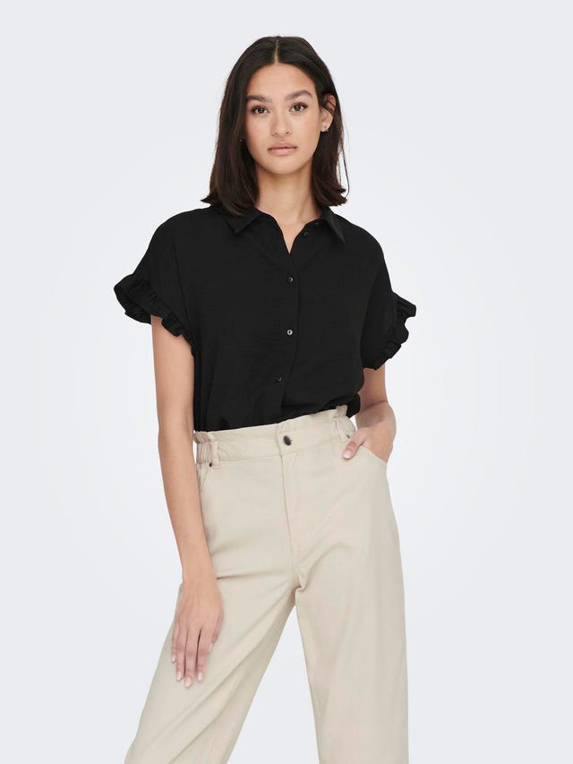 ONLY Short Sleeve Frill Shirt - 15291089