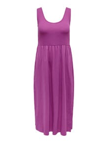 ONLY Normal geschnitten U-Ausschnitt Langes Kleid -Purple Wine - 15291192