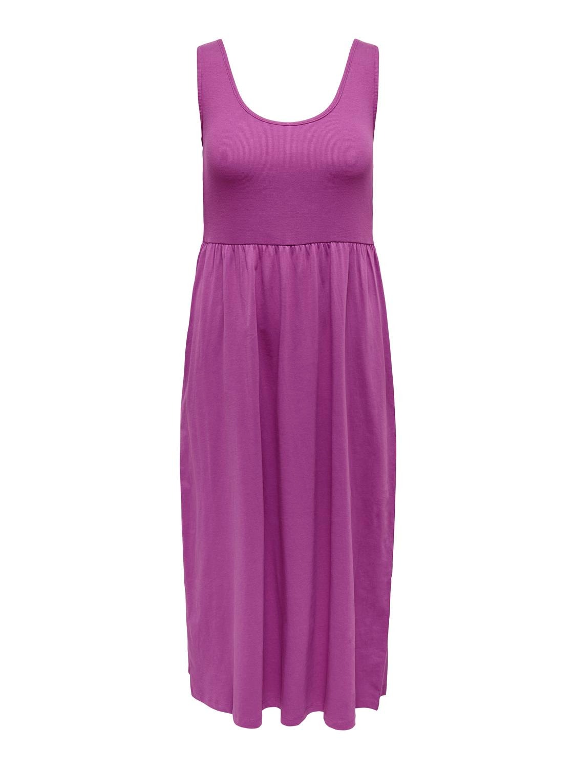 ONLY Normal geschnitten U-Ausschnitt Langes Kleid -Purple Wine - 15291192