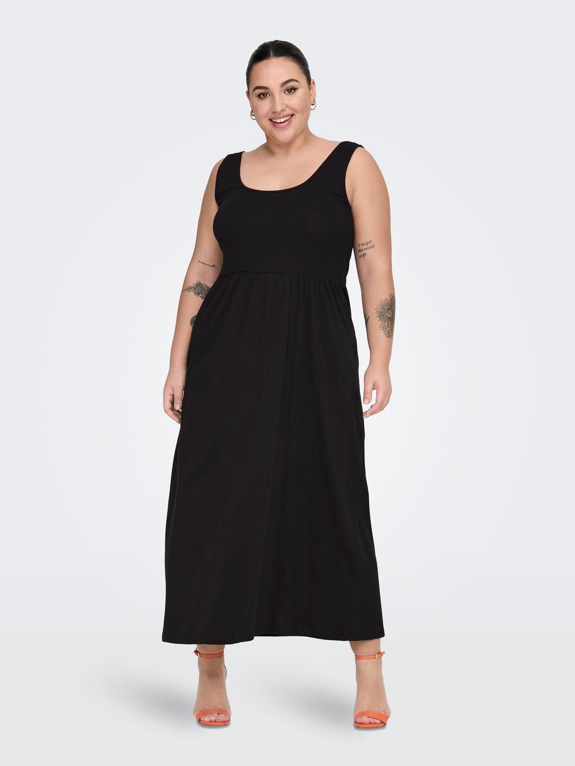 ONLY Regular Fit U-hals Lang kjole -Black - 15291192