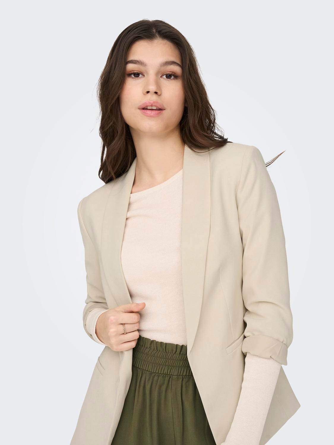 ONLY Loose fit Shawl revers Blazer -Pumice Stone - 15291195