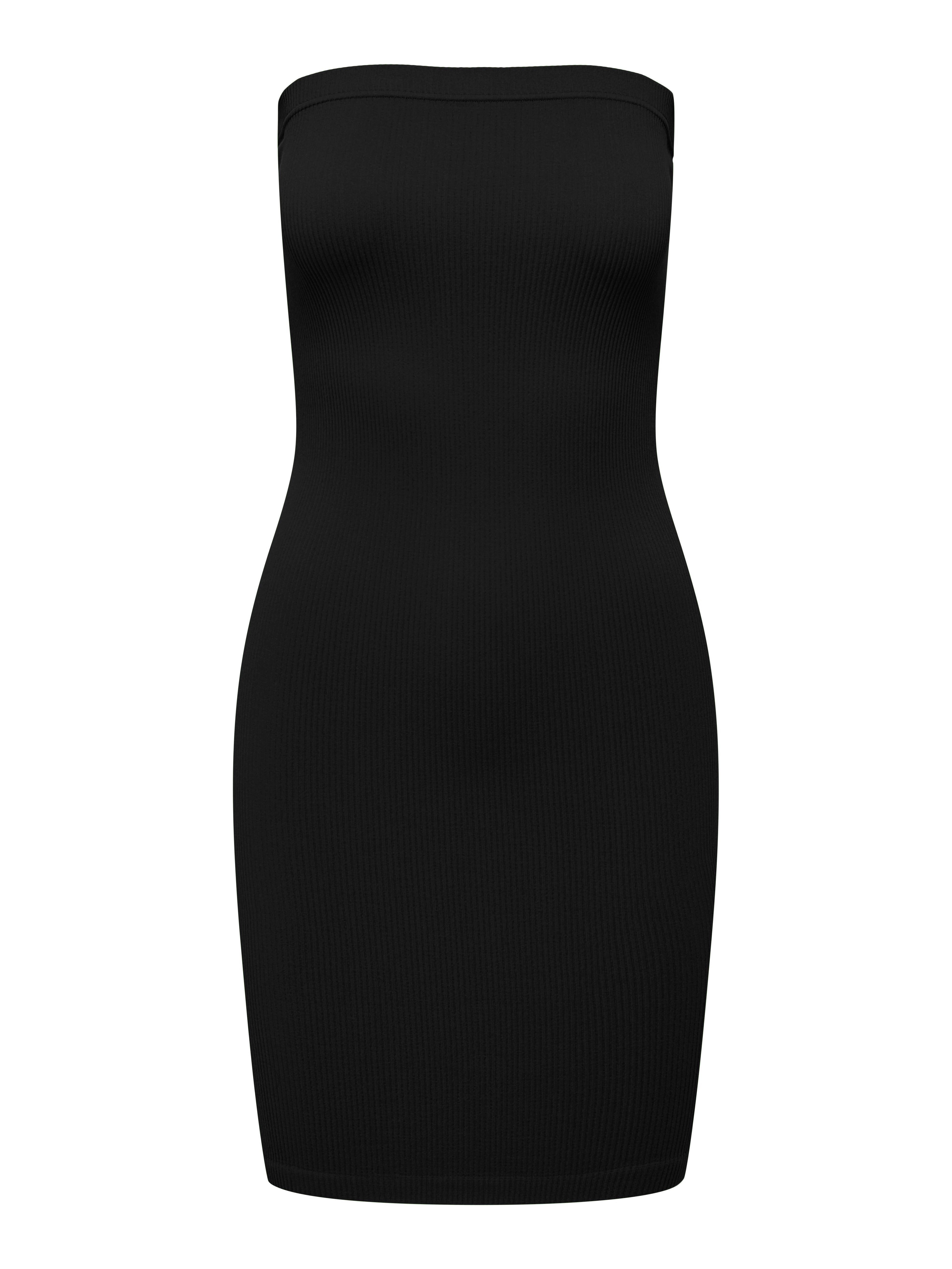 Vestido corto Corte stretch Sin tirantes Negro ONLY