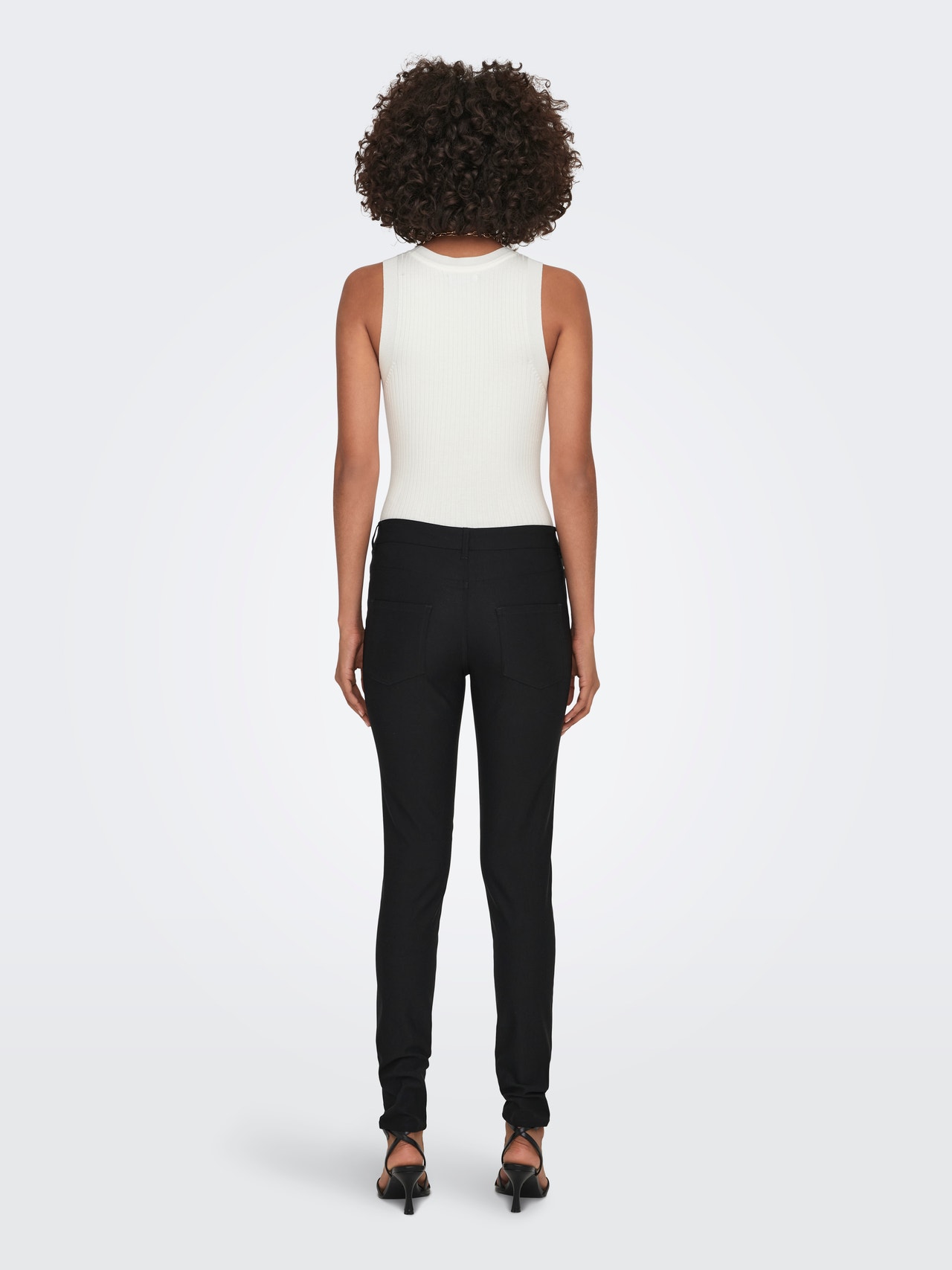 ONLY Skinny bukser med mellemhøj talje -Black - 15291267