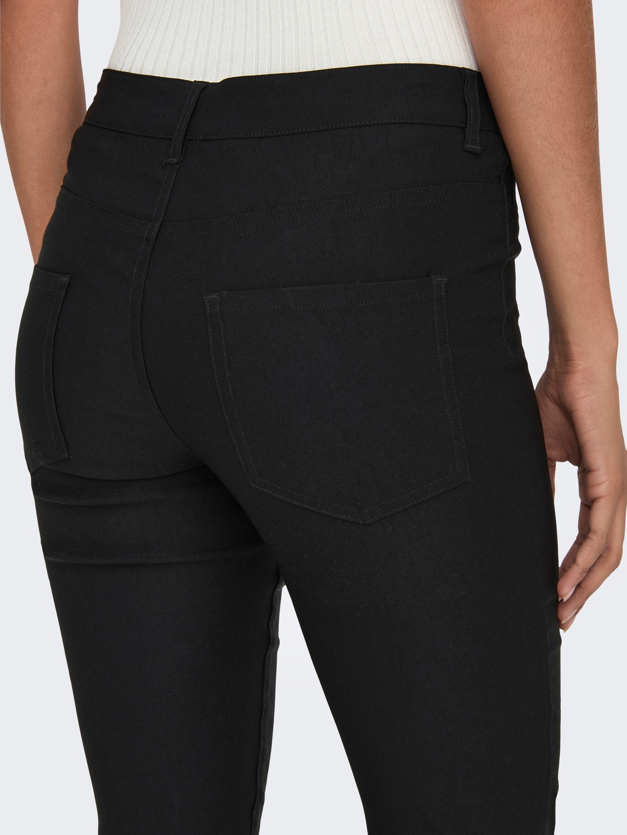 ONLY Skinny trousers with mid waist -Black - 15291267