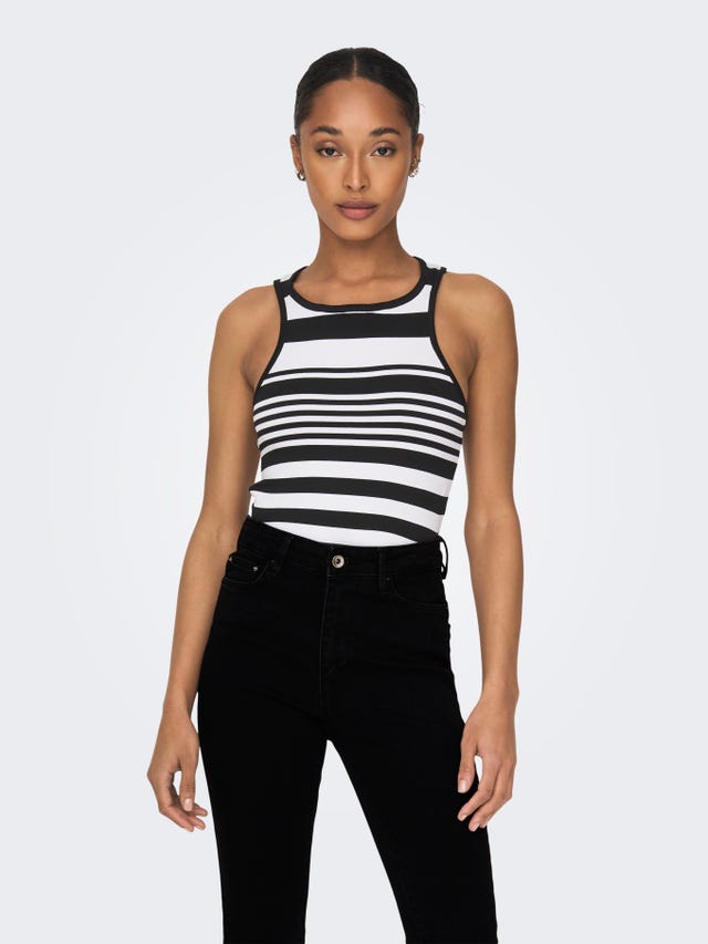 ONLY O-neck top with stripe detail - 15291366