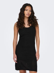 ONLY Tight Fit O-Neck Long dress -Black - 15291384