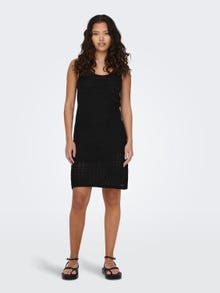 ONLY Tight Fit O-Neck Long dress -Black - 15291384