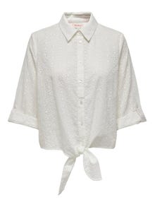 ONLY Shirt With Knot Detail -Cloud Dancer - 15291402