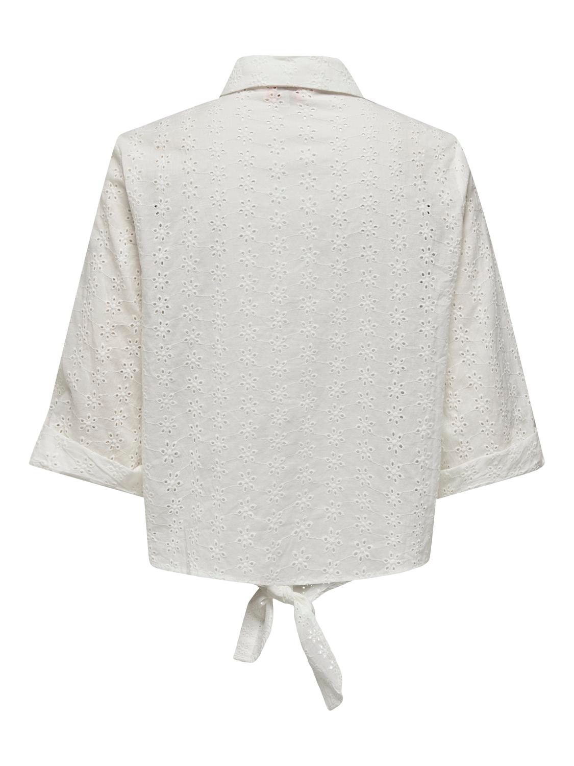 ONLY Shirt With Knot Detail -Cloud Dancer - 15291402