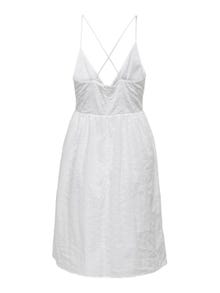 ONLY Vestido midi Corte regular Cuello en V -Bright White - 15291406