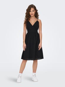 ONLY Regular Fit V-Neck Midi dress -Black - 15291406