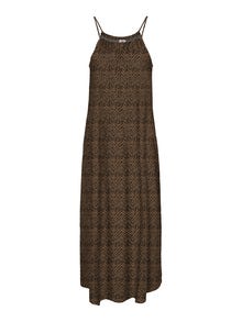 ONLY Regular fit Halternek Lange jurk -Toasted Coconut - 15291411