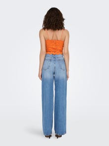 ONLY Cropped fit O-hals Top -Orange Peel - 15291450