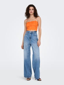 ONLY Cropped Lace Top -Orange Peel - 15291450