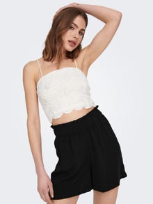 ONLY Cropped Fit O-ringning Topp -Cloud Dancer - 15291450