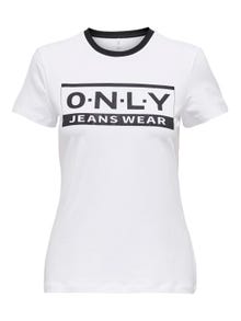 ONLY Regular Fit O-hals T-skjorte -Bright White - 15291507
